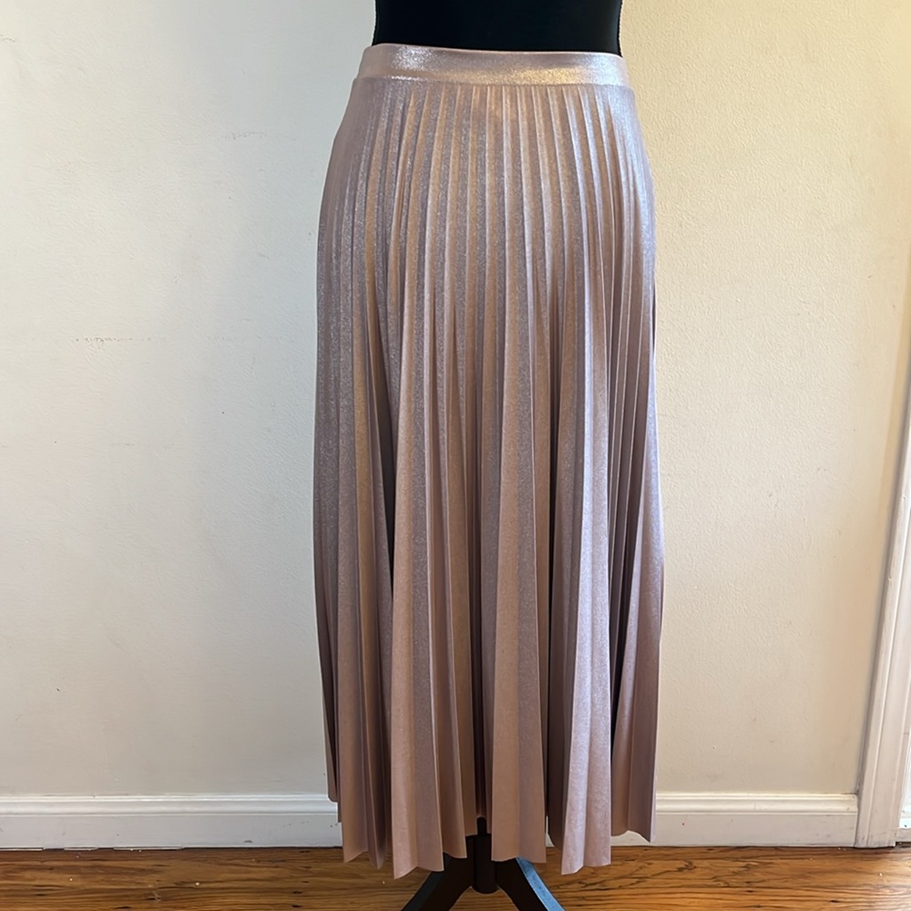 Halogen Metallic Pleated Maxi Skirt - Picture 4 of 5